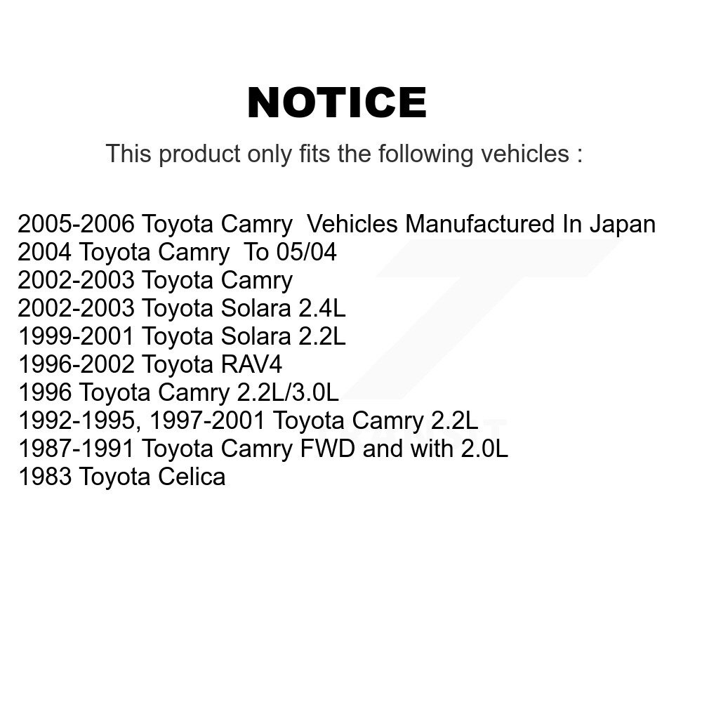 [Arrière] Chaussures de frein à tambour arrière pour Toyota Camry RAV4 Solara Celica NB-528B