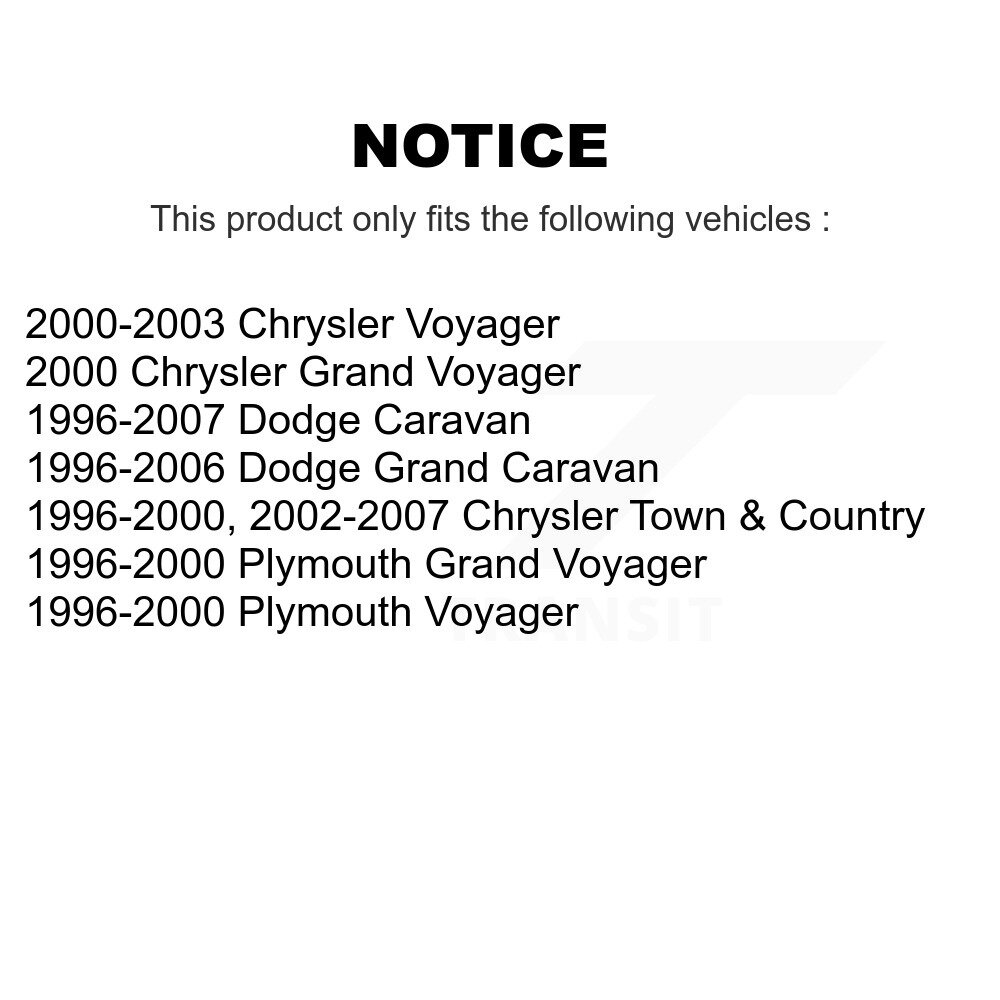 [Arrière] Chaussures de frein à tambour arrière pour Dodge Caravan Grand Chrysler Ville et Pays Plymouth