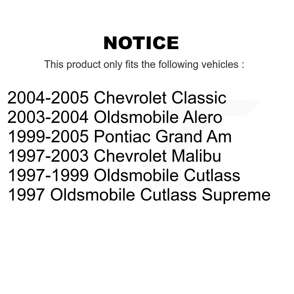 [Arrière] Chaussures de frein à tambour arrière pour Pontiac Grand Am Chevrolet Malibu Oldsmobile Alero