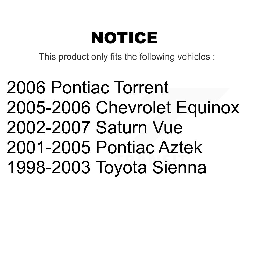 [Arrière] Chaussures de frein à tambour arrière pour Toyota Sienna Saturne Vue Chevrolet Equinox Pontiac
