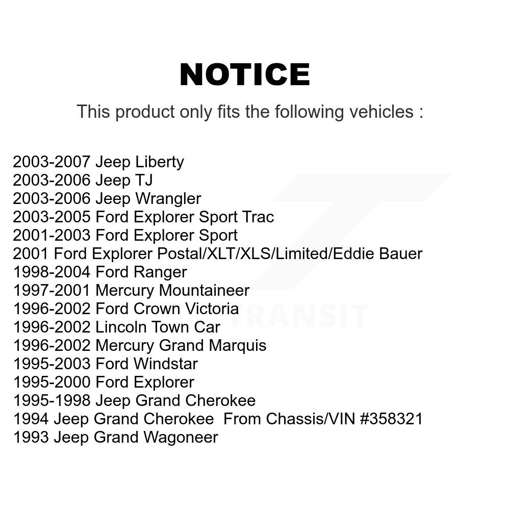 [Arrière] Chaussures de frein de stationnement arrière pour Jeep Ford Liberty Ranger Wrangler Windstar Explorer