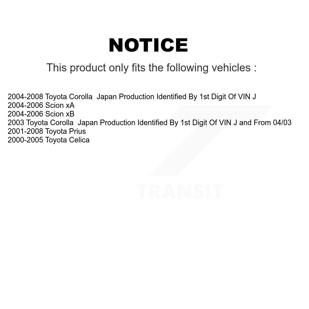 [Arrière] Chaussures de frein à tambour arrière pour Toyota Corolla Prius Celica Scion xB xA NB-753B