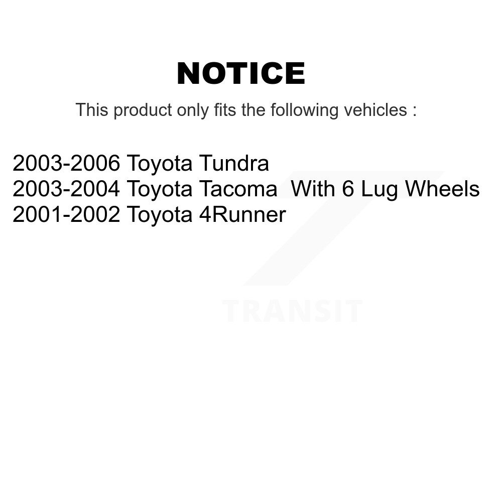 [Arrière] Chaussures de frein à tambour arrière pour Toyota Tundra Tacoma 4Runner NB-764B