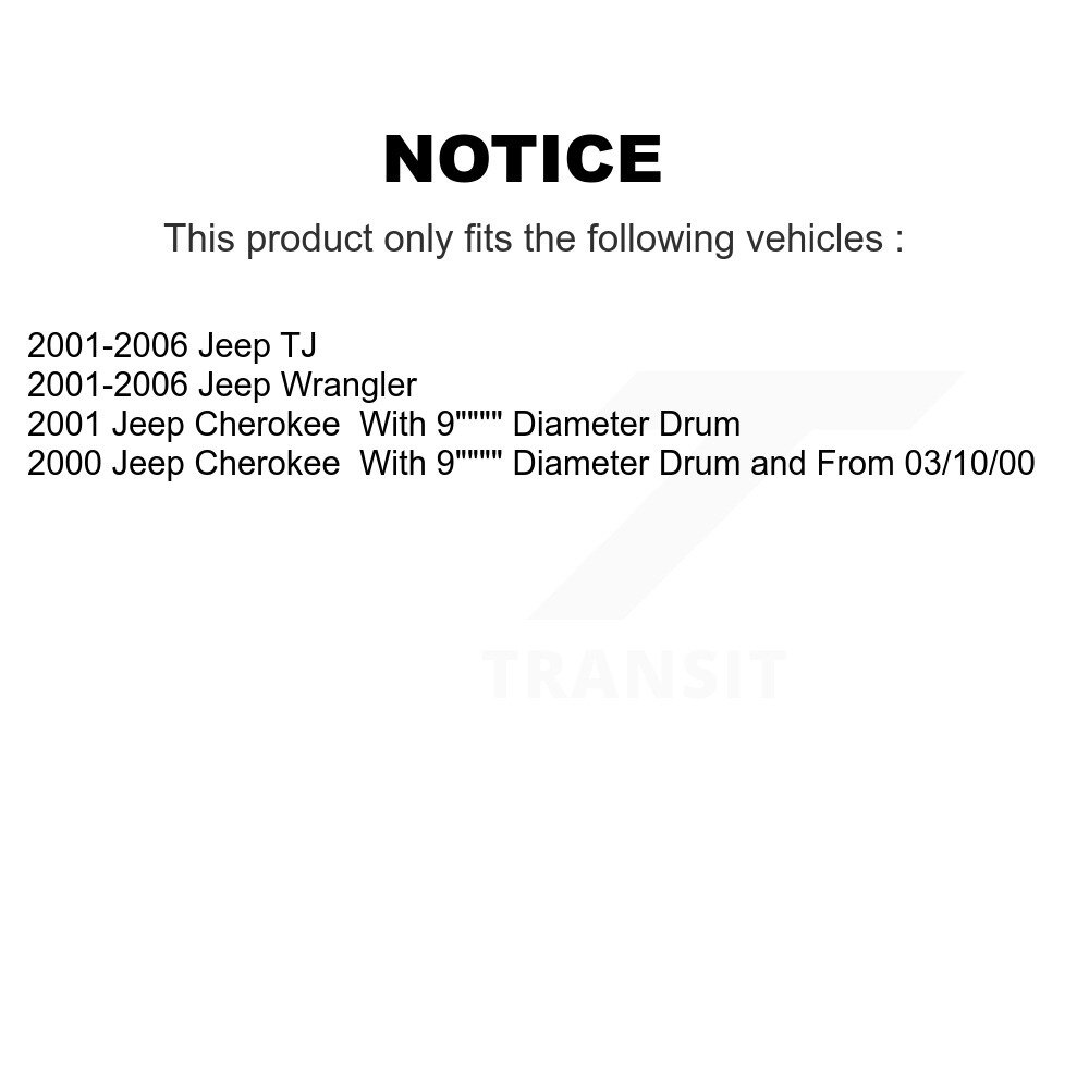 [Arrière] Chaussures de frein à tambour arrière pour Jeep Wrangler Cherokee TJ NB-769B