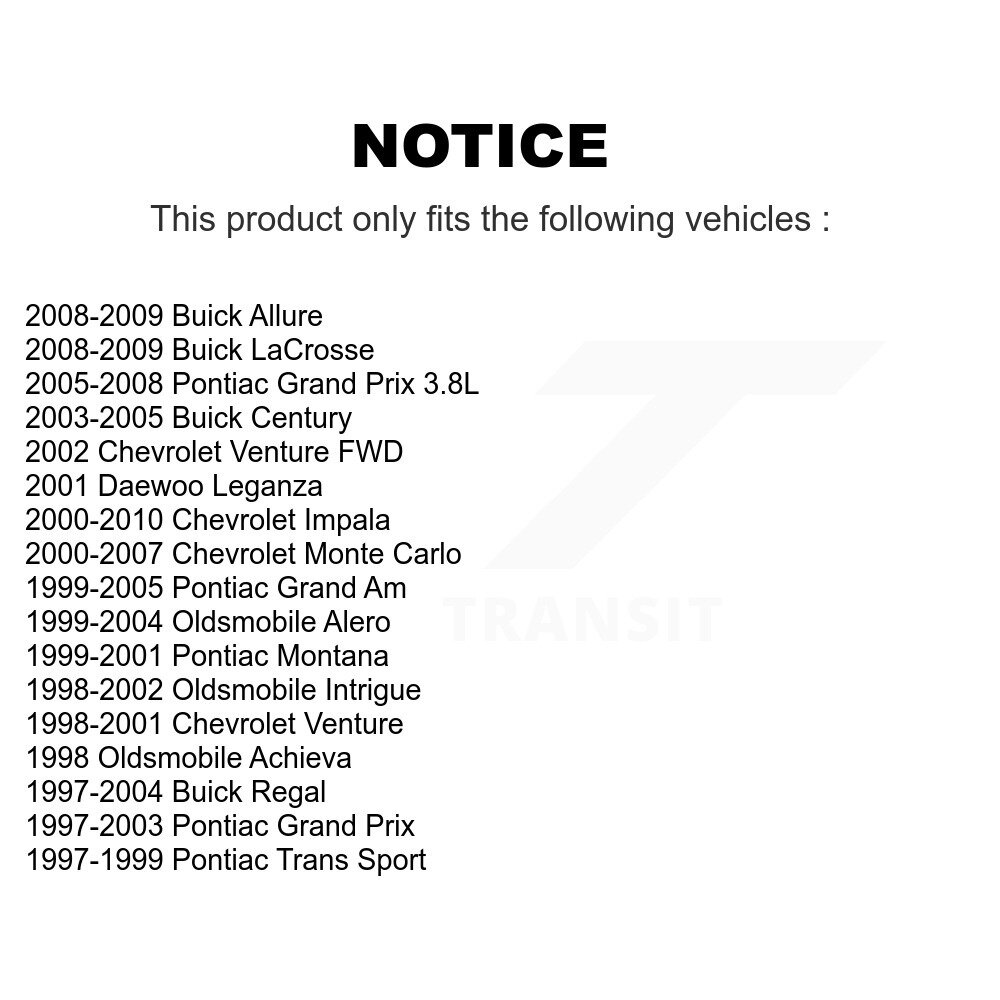 [Arrière] Chaussures de frein de stationnement arrière pour Chevrolet Impala Pontiac Grand Am Oldsmobile Buick