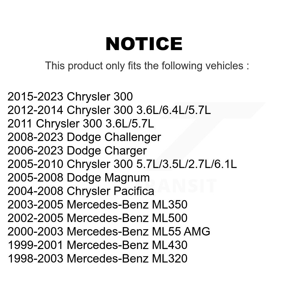[Arrière] Chaussures de frein de stationnement arrière pour Dodge Chrysler 300 Chargeur Challenger Mercedes-Benz