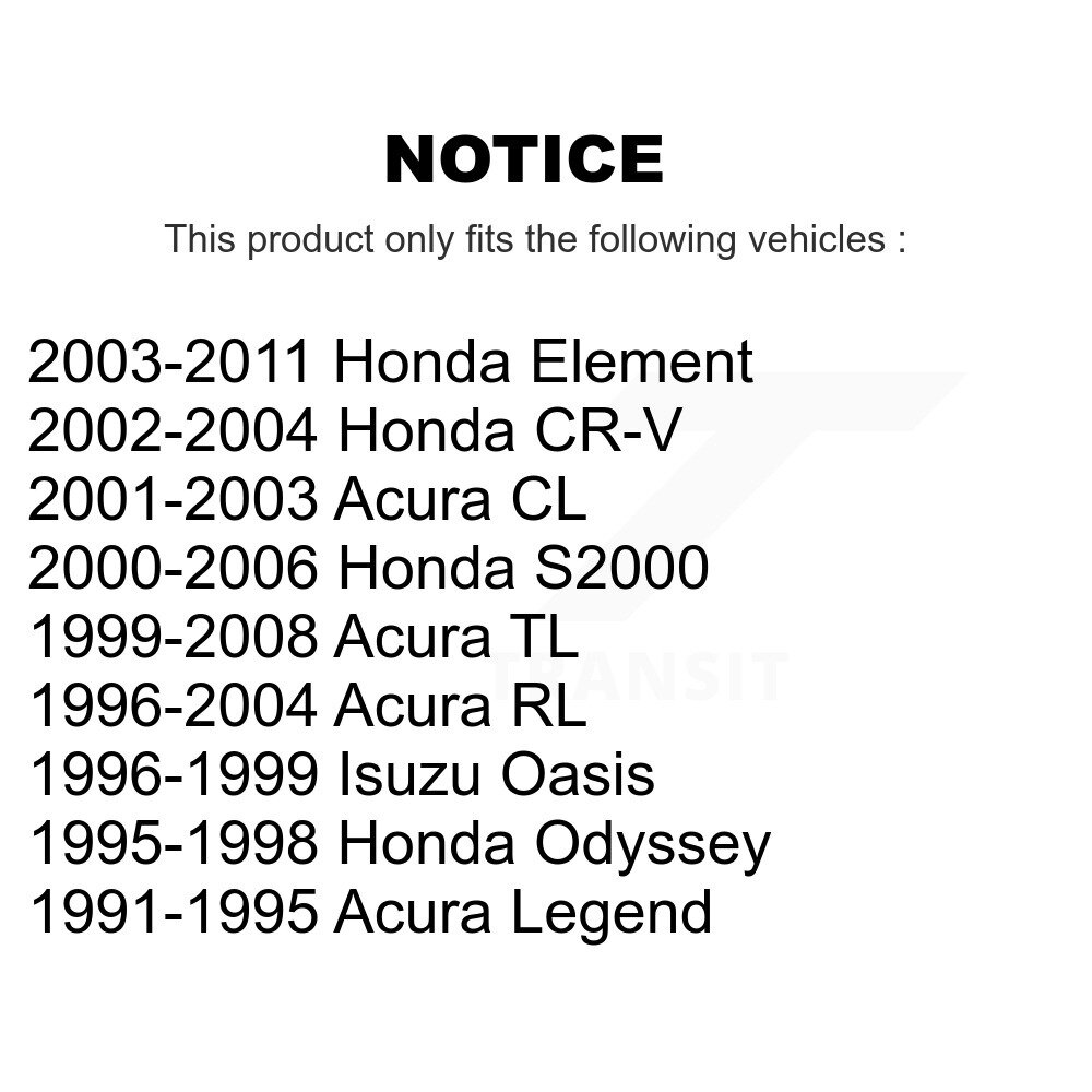 [Arrière] Chaussures de frein de stationnement arrière pour Honda CR-V Acura TL Element S2000 CL RL Odyssey