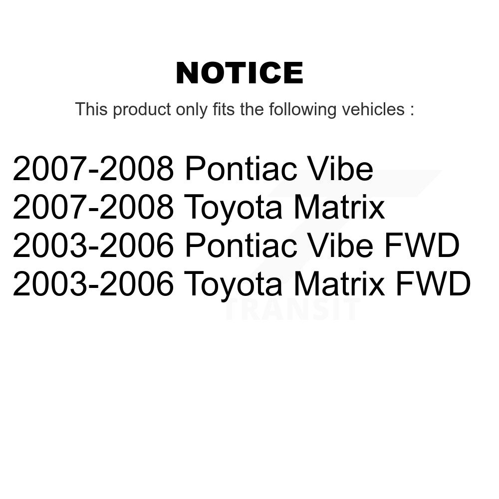 [Arrière] Chaussures de frein à tambour arrière pour Toyota Matrix Vibe Pontiac NB-785B