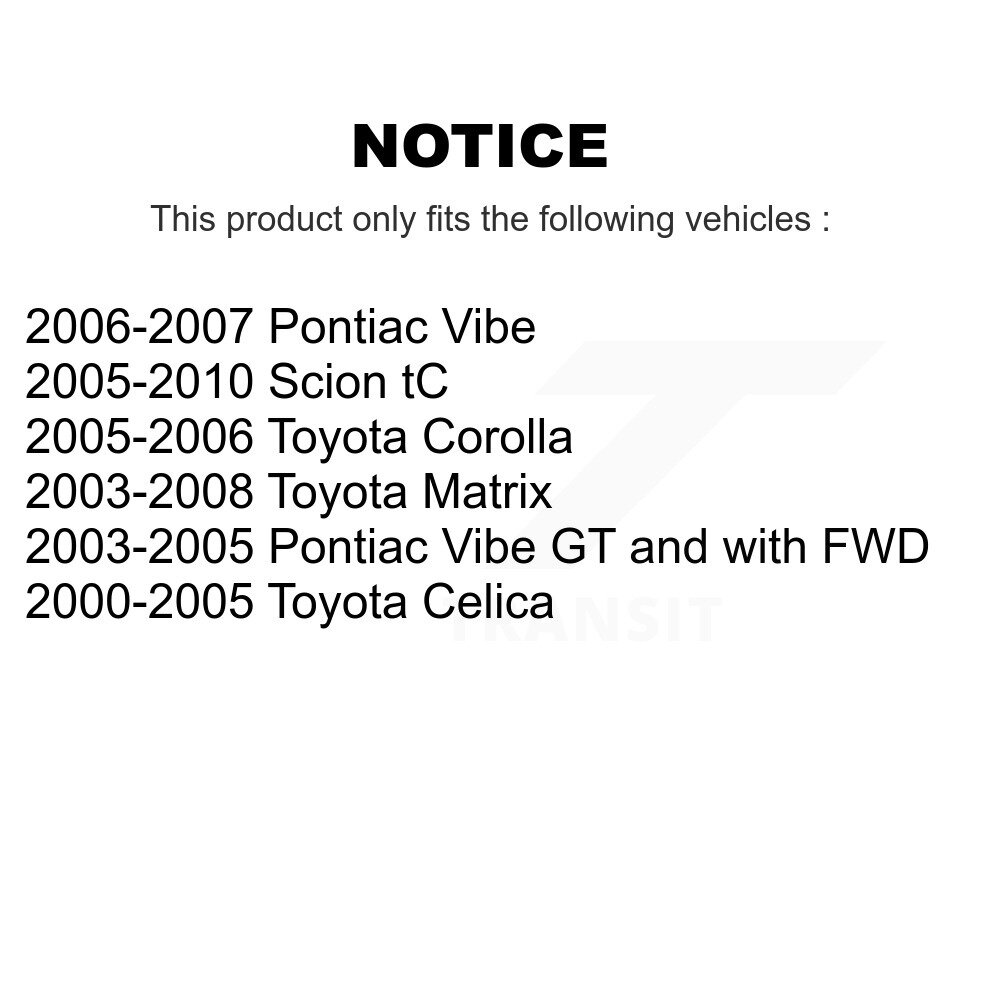 [Arrière] Chaussures de frein de stationnement arrière pour Toyota Matrix Corolla Pontiac Vibe Celica Scion tC