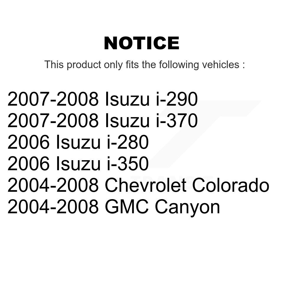[Arrière] Chaussures de frein à tambour arrière pour Chevrolet Colorado GMC Canyon Isuzu i-280 i-350 i-290