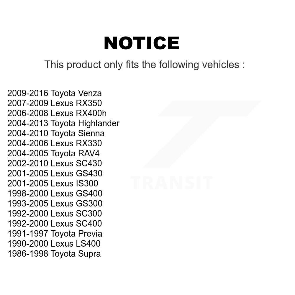 [Arrière] Stationnement arrière Chaussures de frein pour Toyota Venza Sienna Highlander Lexus RX350 RX330