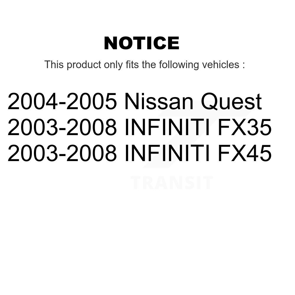 [Arrière] Chaussures de frein de stationnement arrière pour INFINITI FX35 Nissan Quest FX45 NB-867B
