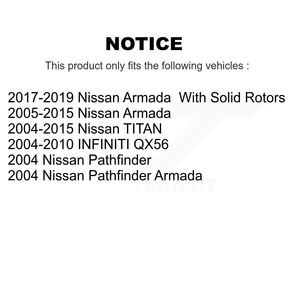 [Arrière] Chaussures de frein de stationnement arrière pour Nissan TITAN Pathfinder Armada INFINITI QX56 NB-868B