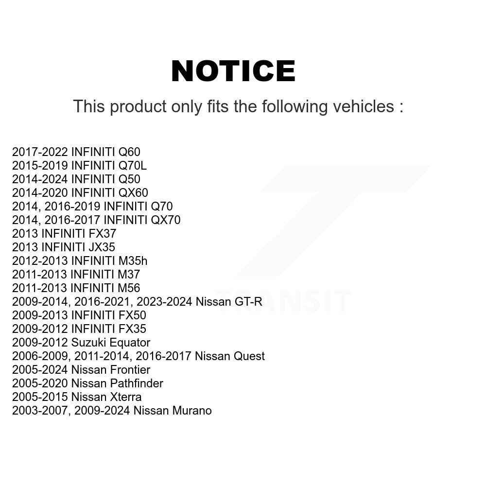 [Arrière] Chaussures de frein de stationnement arrière pour Nissan Frontier Murano Pathfinder INFINITI Xterra