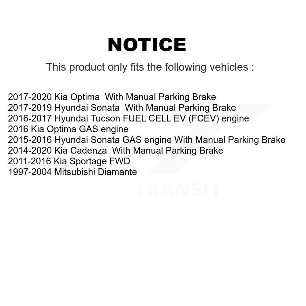 [Arrière] Chaussures de frein de stationnement arrière pour Hyundai Tucson Kia Sportage Sonata Optima Cadenza