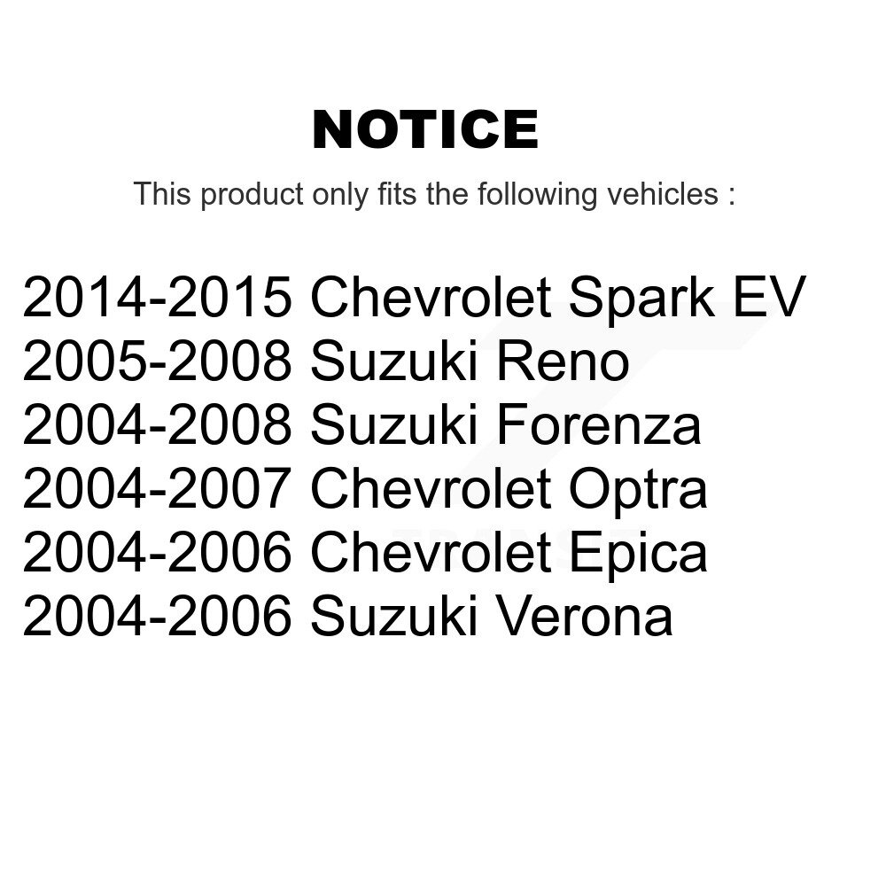 [Arrière] Chaussures de frein de stationnement arrière pour Chevrolet Spark EV Suzuki Vérone Forenza Reno