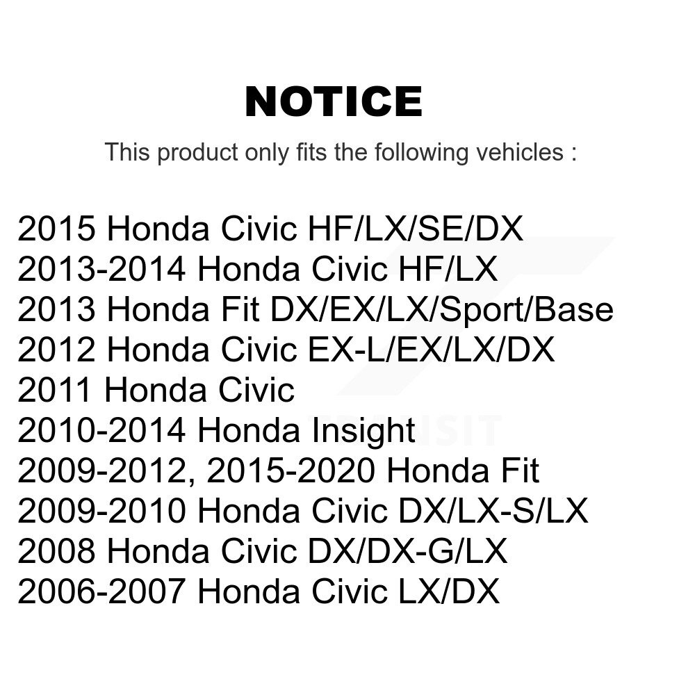 [Arrière] Chaussures de frein à tambour arrière pour Honda Civic Fit Insight NB-913B