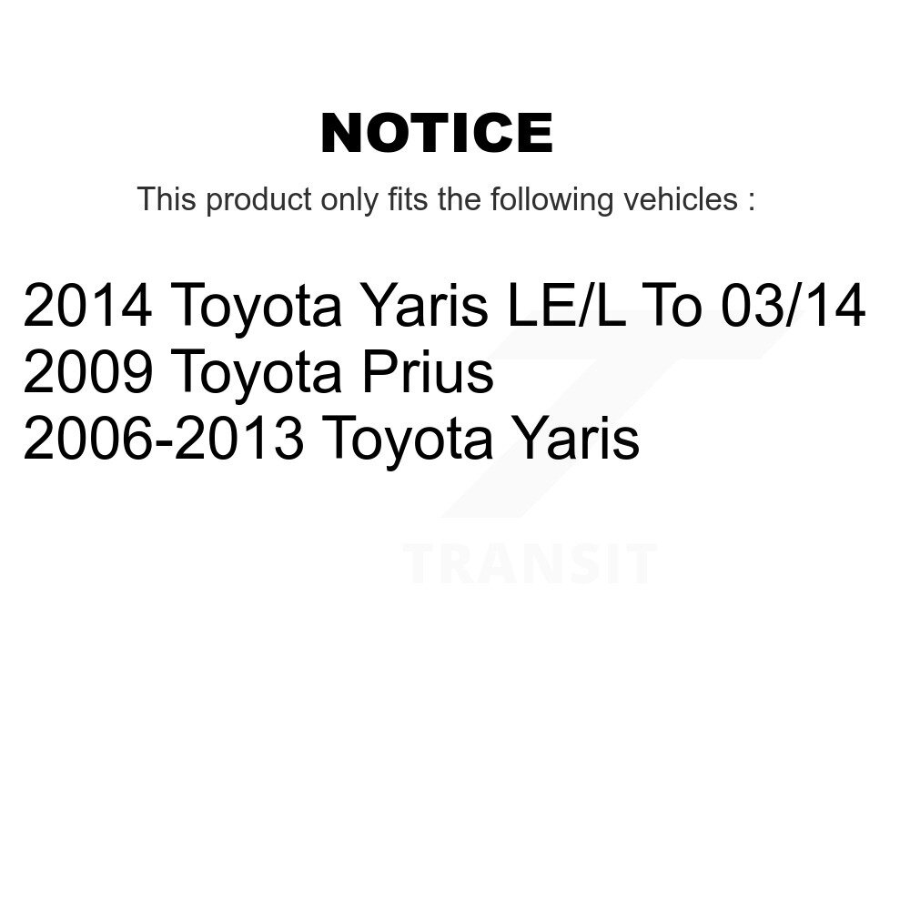 [Arrière] Chaussures de frein à tambour arrière pour Toyota Yaris Prius NB-917B