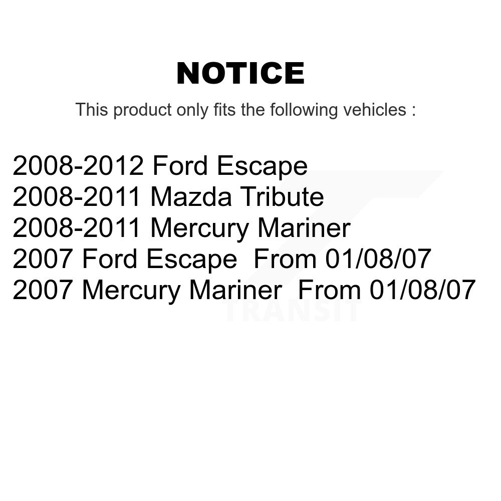 [Arrière] Chaussures de frein à tambour arrière pour Ford Escape Mazda Hommage Mercury Mariner NB-936B