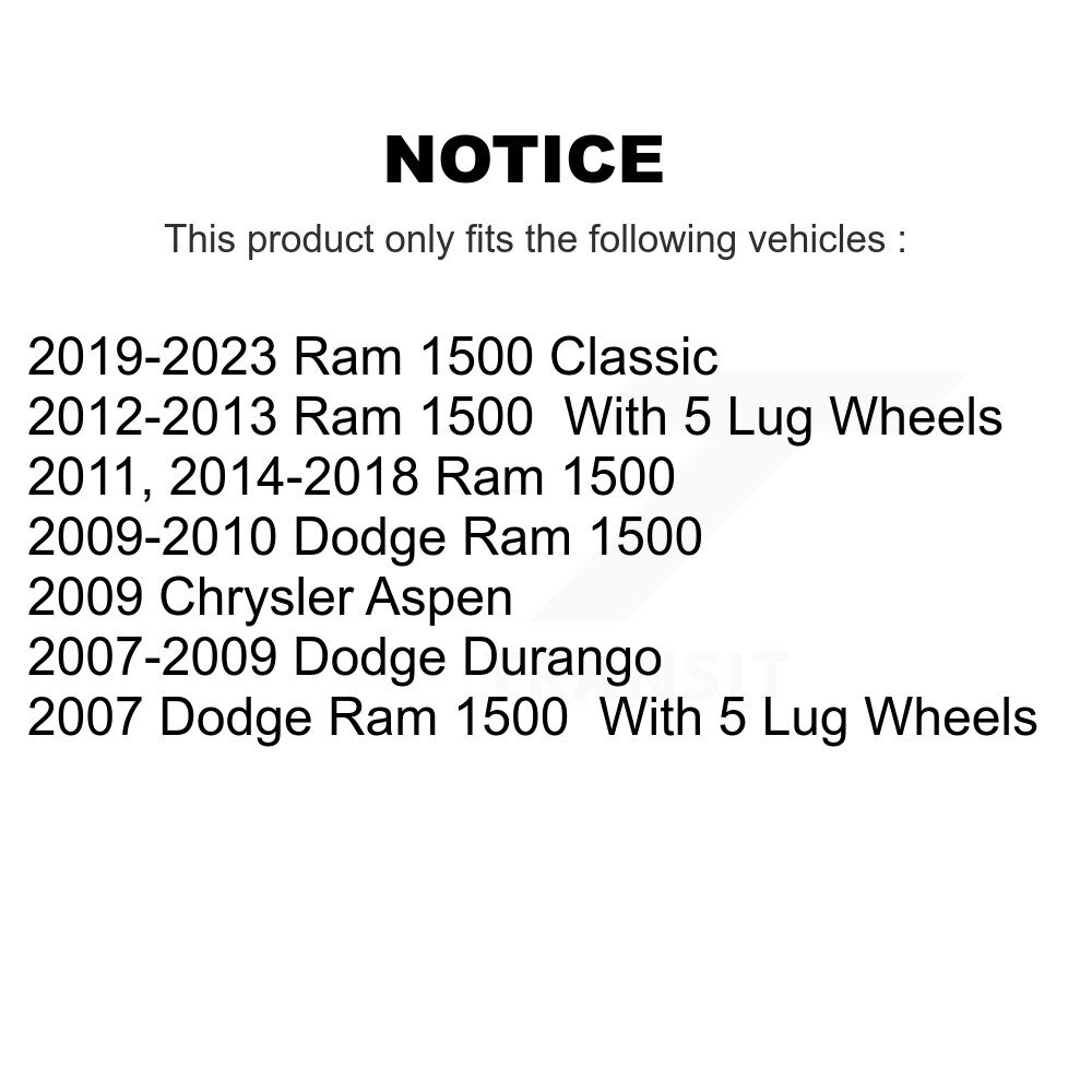 [Arrière] Chaussures de frein de stationnement arrière pour Ram 1500 Classic Dodge Chrysler Aspen Durango