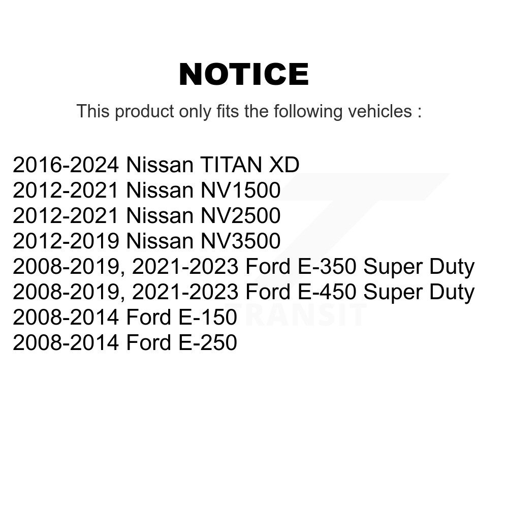 [Arrière] Chaussures de frein de stationnement arrière pour Ford E-350 Super Duty E-250 Nissan E-450 E-150 TITAN