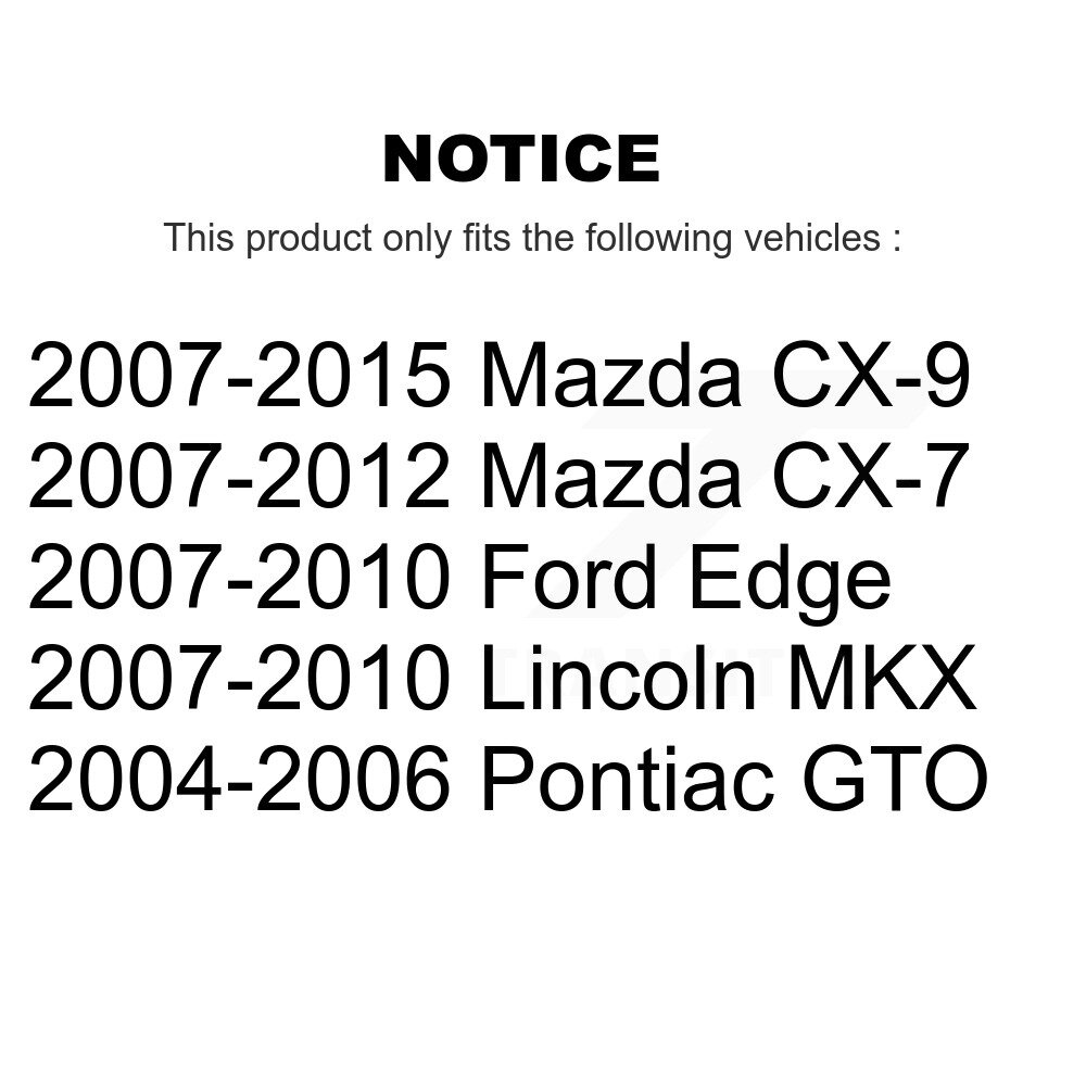 [Arrière] Chaussures de frein de stationnement arrière pour Ford Edge Mazda CX-7 CX-9 Lincoln MKX Pontiac GTO