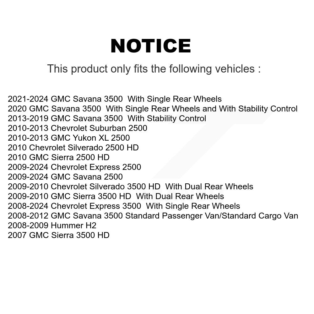 [Arrière] Chaussures de frein de stationnement arrière pour GMC Chevrolet Savana 2500 3500 Express Silverado HD