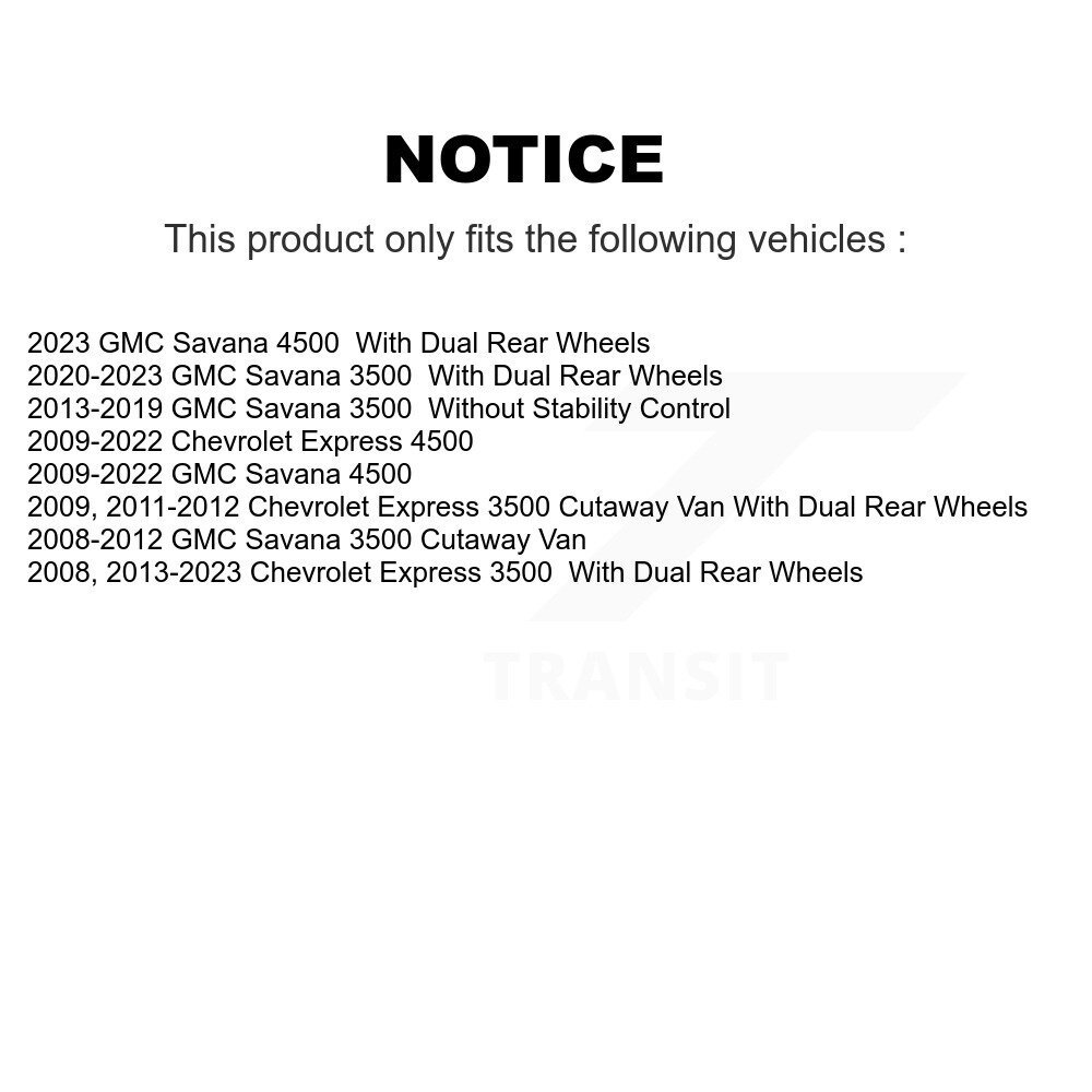 [Arrière] Chaussures de frein de stationnement arrière pour GMC Savana 3500 Chevrolet Express 4500 NB-973B
