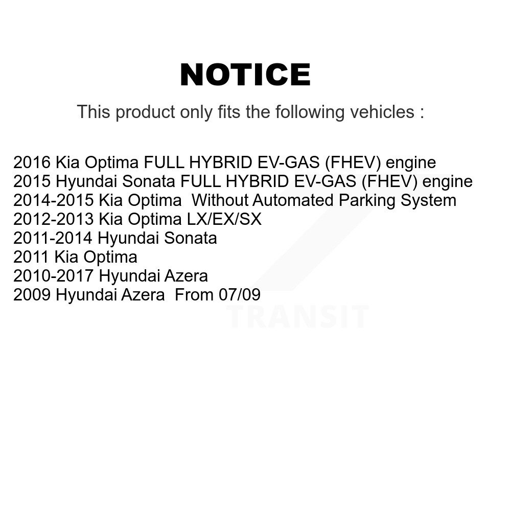 [Arrière] Chaussures de frein de stationnement arrière pour Hyundai Sonata Kia Optima Azera NB-982B