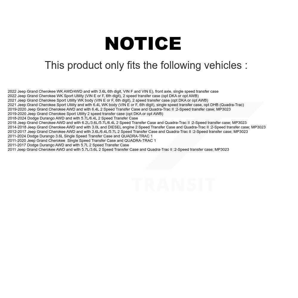[Avant droite] Avant droit CV Axe arbre pour Jeep Grand Cherokee Dodge Durango WK NCV-CH10066