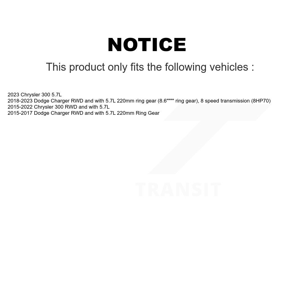 [Arrière droite] Arbre d'essieu arrière CV pour chargeur Dodge Chrysler 300 RWD avec NCV-CH12137 5.7L