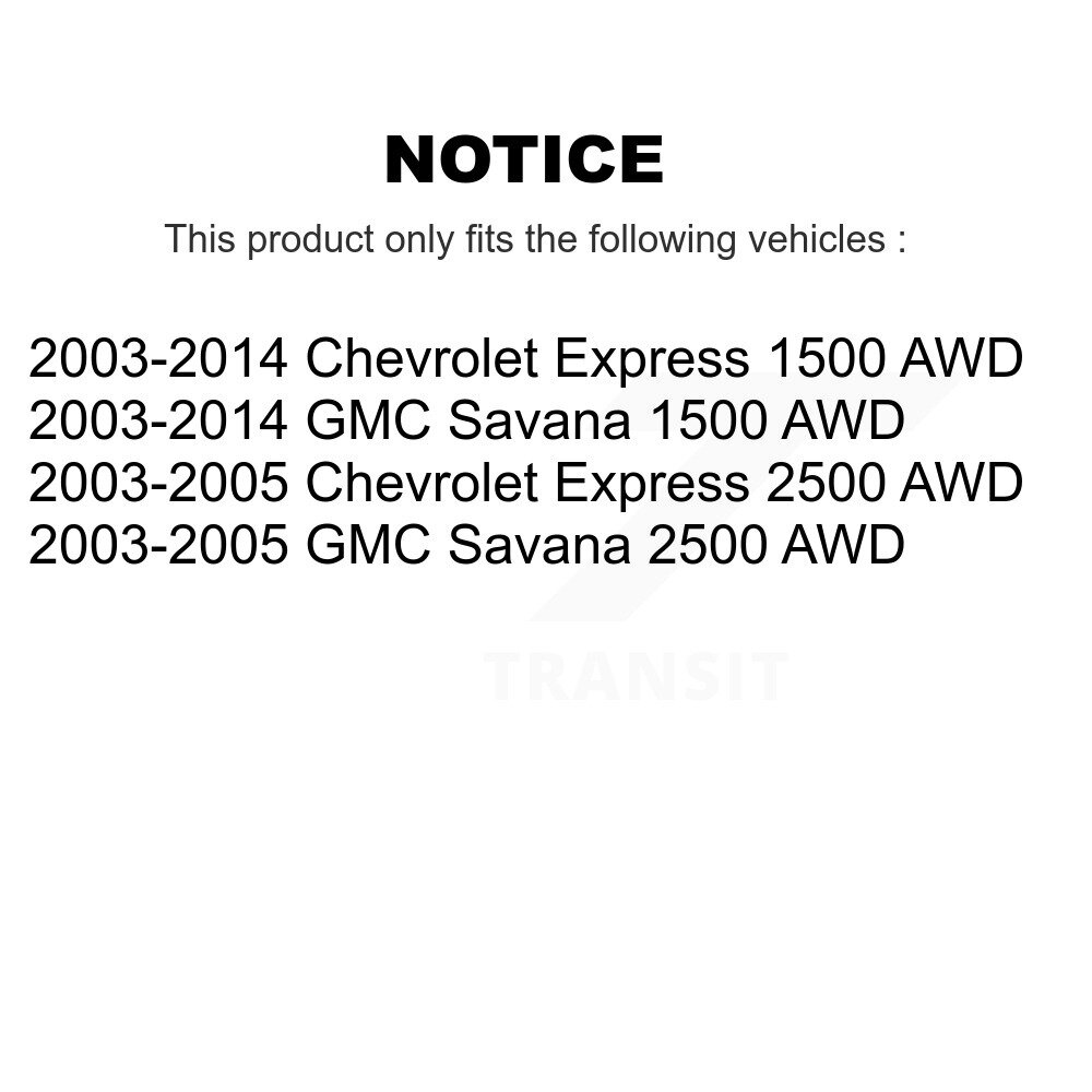[Front Left] Arbre avant d'essieux CV pour Chevrolet Express 1500 GMC Savana 2500 AWD NCV-GM10211