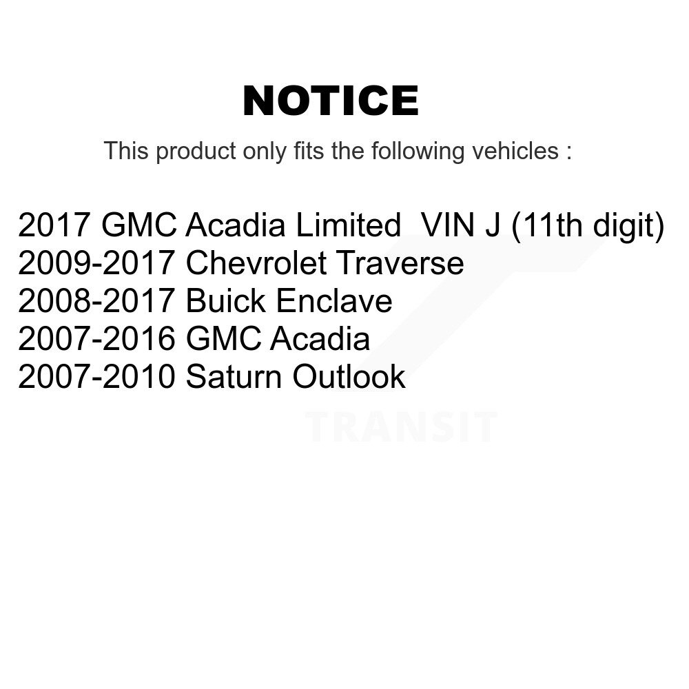 [Front Left] Arbre d'essieu avant gauche pour GMC Acadia Buick Enclave Chevrolet Traverse Saturne