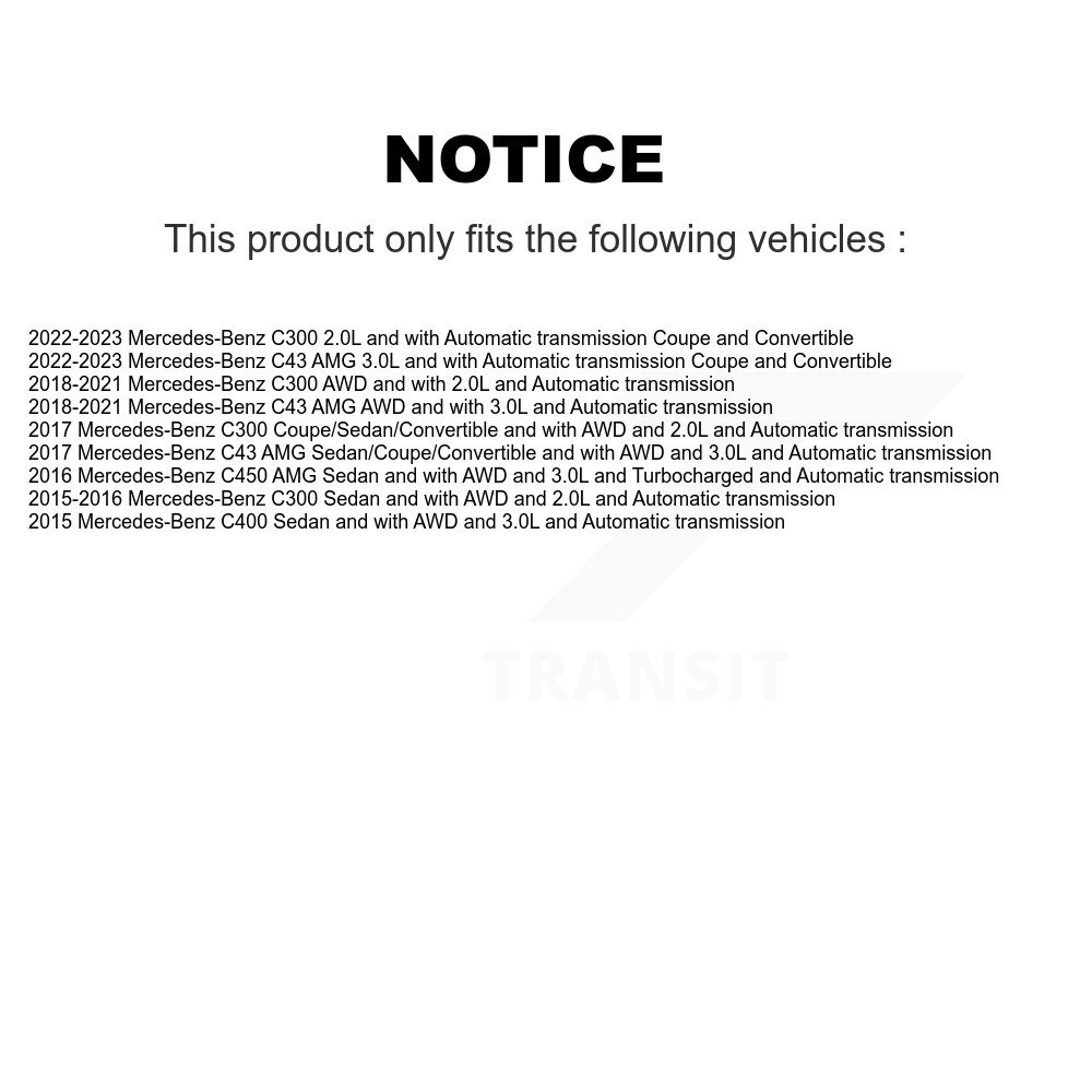 [Front Left] Arbre d'essieu avant gauche pour Mercedes-Benz C300 C43 AMG C400 C450 NCV-MB48051