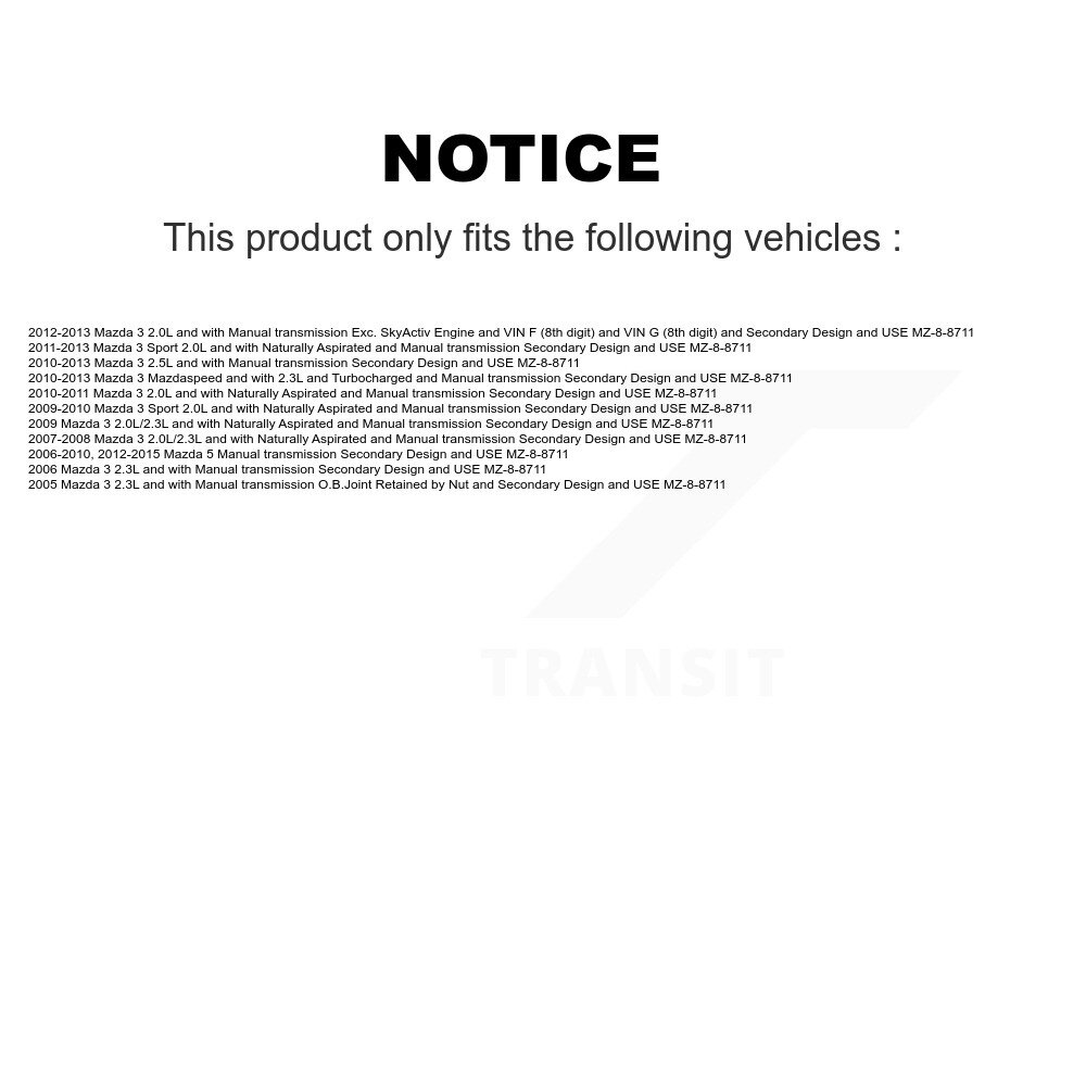 [Avant droite] Arbre d'essieu CV avant droit pour Mazda 3 5 Sport NCV-MZ47556