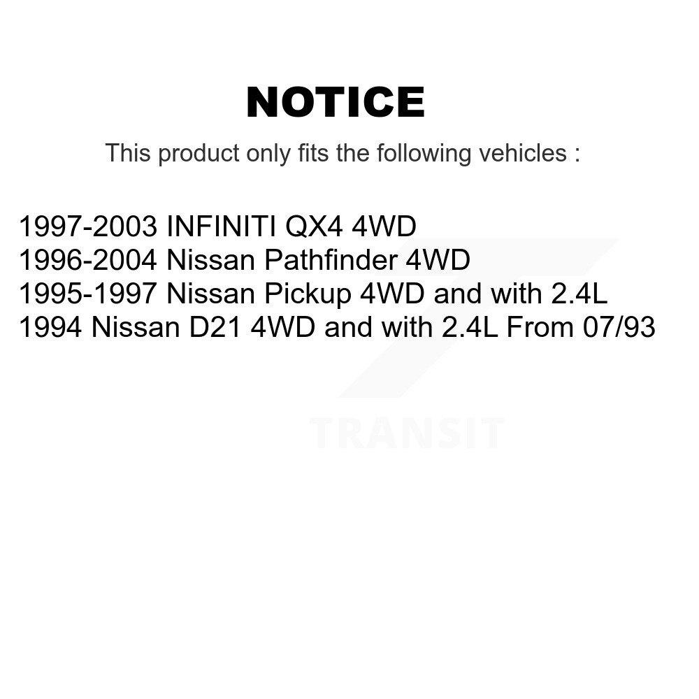 [Avant droite] Arbre avant d'essieux CV pour Pathfinder Nissan INFINITI QX4 Pickup D21 NCV-NI53128