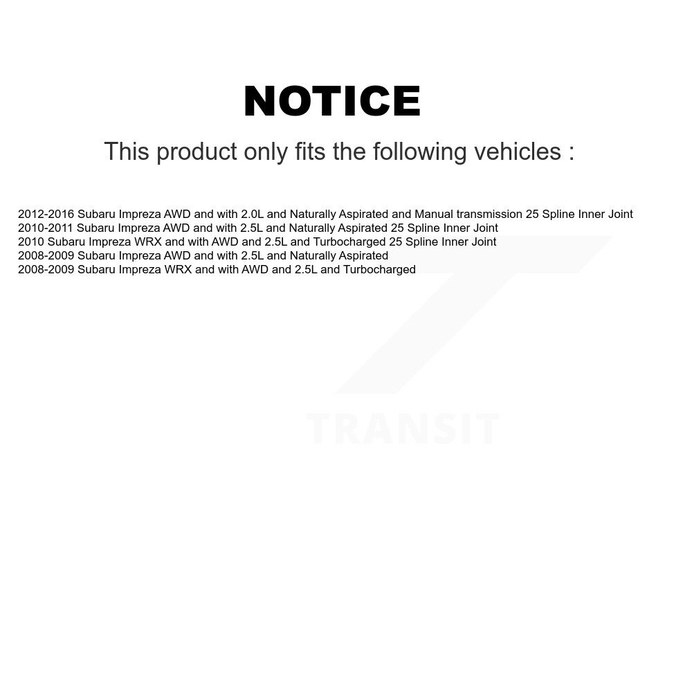 [Arrière gauche] Arbre d'essieu CV arrière pour Subaru Impreza NCV-SB66079