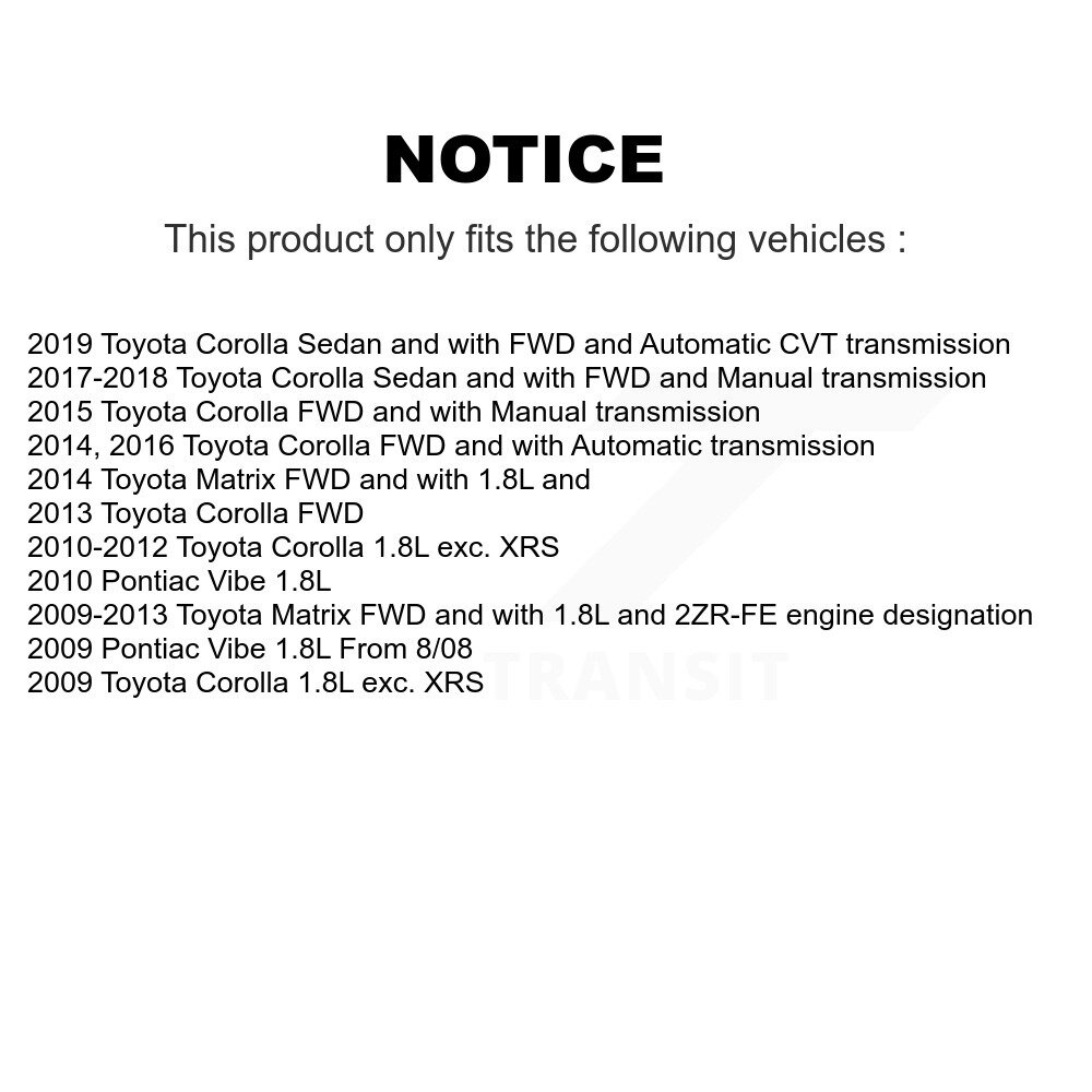 [Front Left] Arbre avant gauche CV Axe pour Toyota Corolla Matrix Vibe Pontiac NCV-TO69051