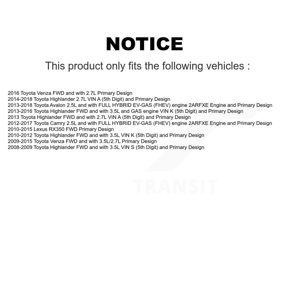 [Avant droite] Arbre avant droite CV Axle pour Toyota Highlander Camry Venza Lexus RX350 Avalon