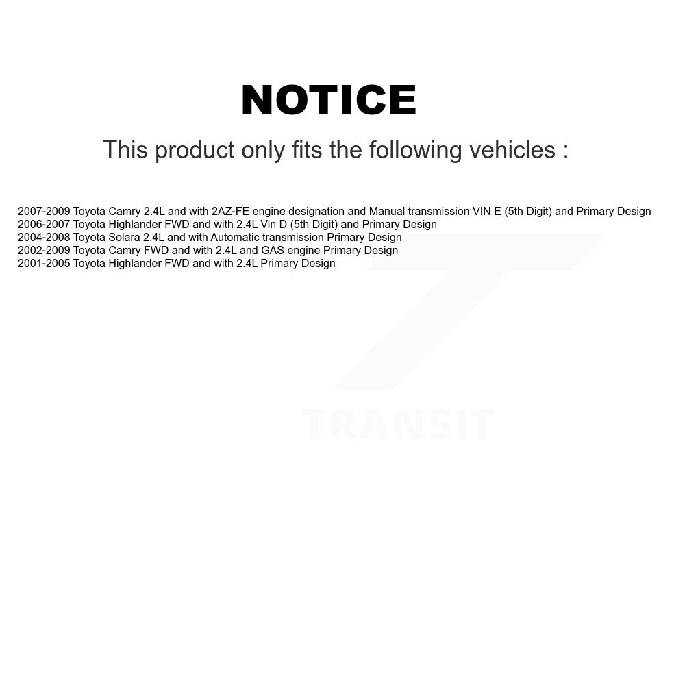 [Front Left] Arbre avant gauche CV Axle pour Toyota Camry Highlander Solara NCV-TO69577