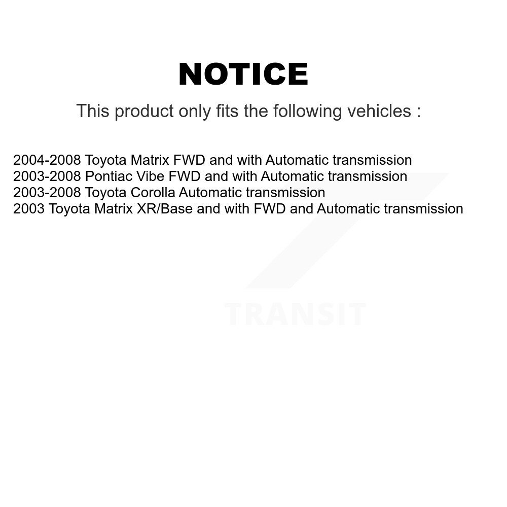 [Avant droite] Arbre d'essieu avant droit pour Toyota Corolla Matrix Vibe Pontiac NCV-TO69584