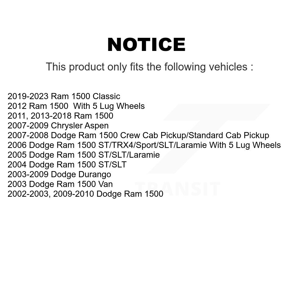 [Arrière] Semi-métalliques arrière Plaquettes de frein disque pour Ram 1500 Classic Dodge Durango Chrysler
