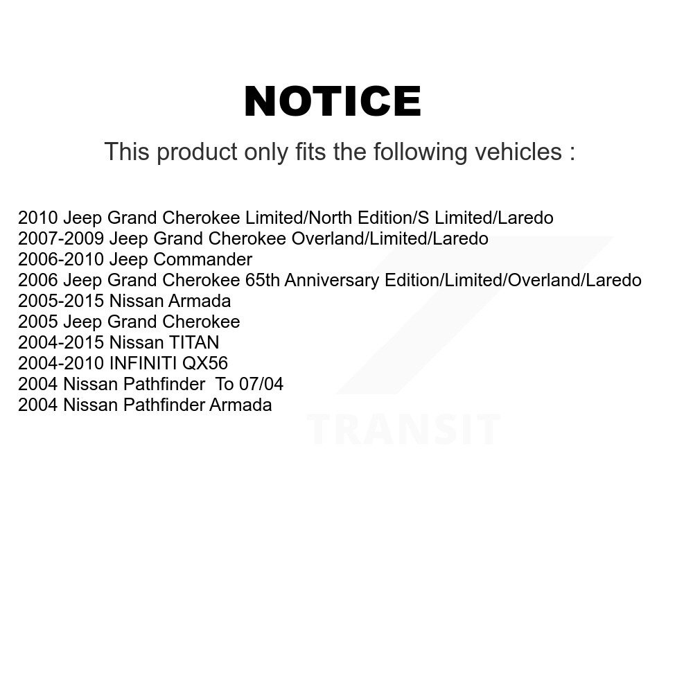 [Arrière] Plaquettes de frein en céramique arrière pour jeep Nissan Grand Cherokee TITAN Armada QX56