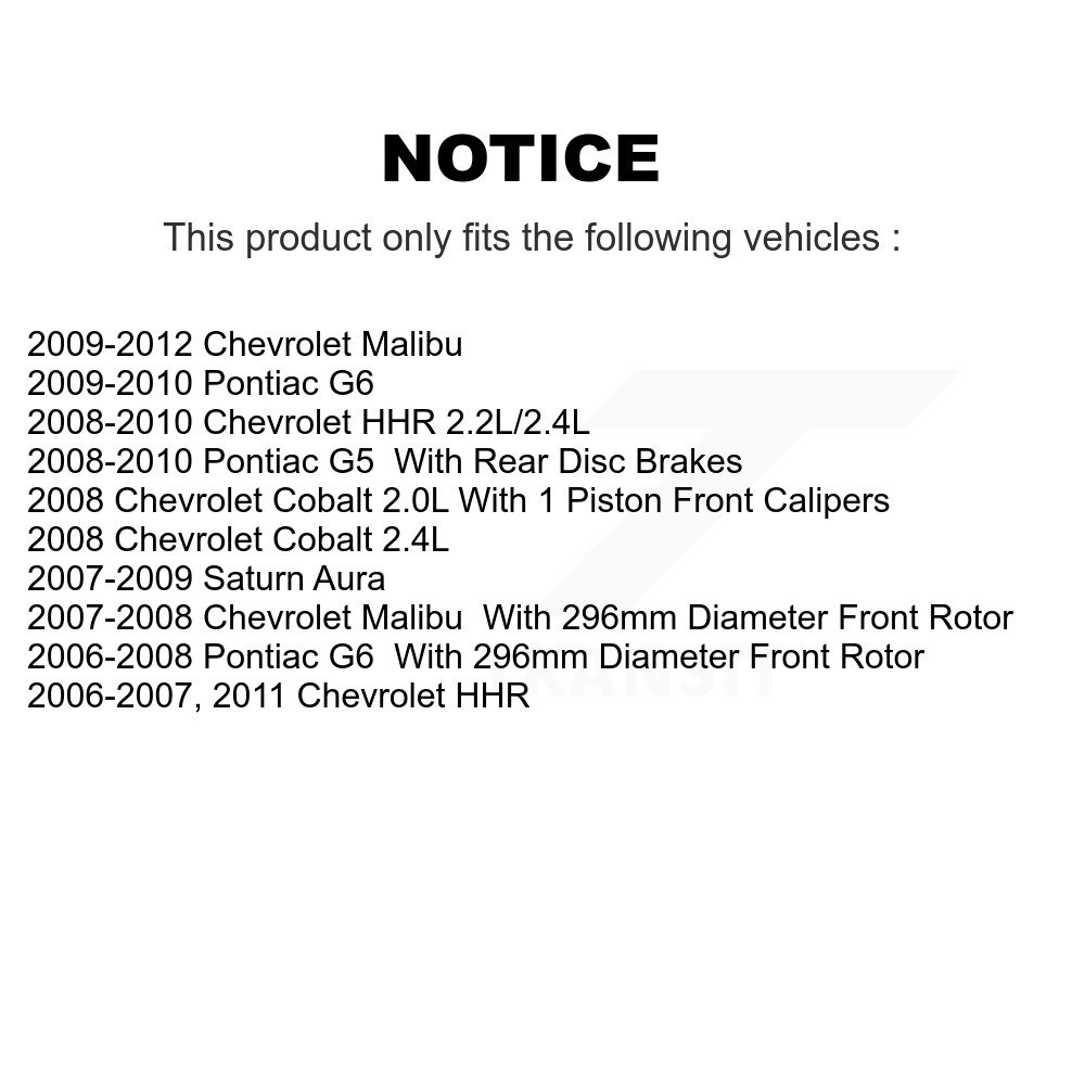 [Front] Plaquettes de frein en céramique avant pour Chevrolet Malibu Pontiac G5 G6 HHR Cobalt Aura