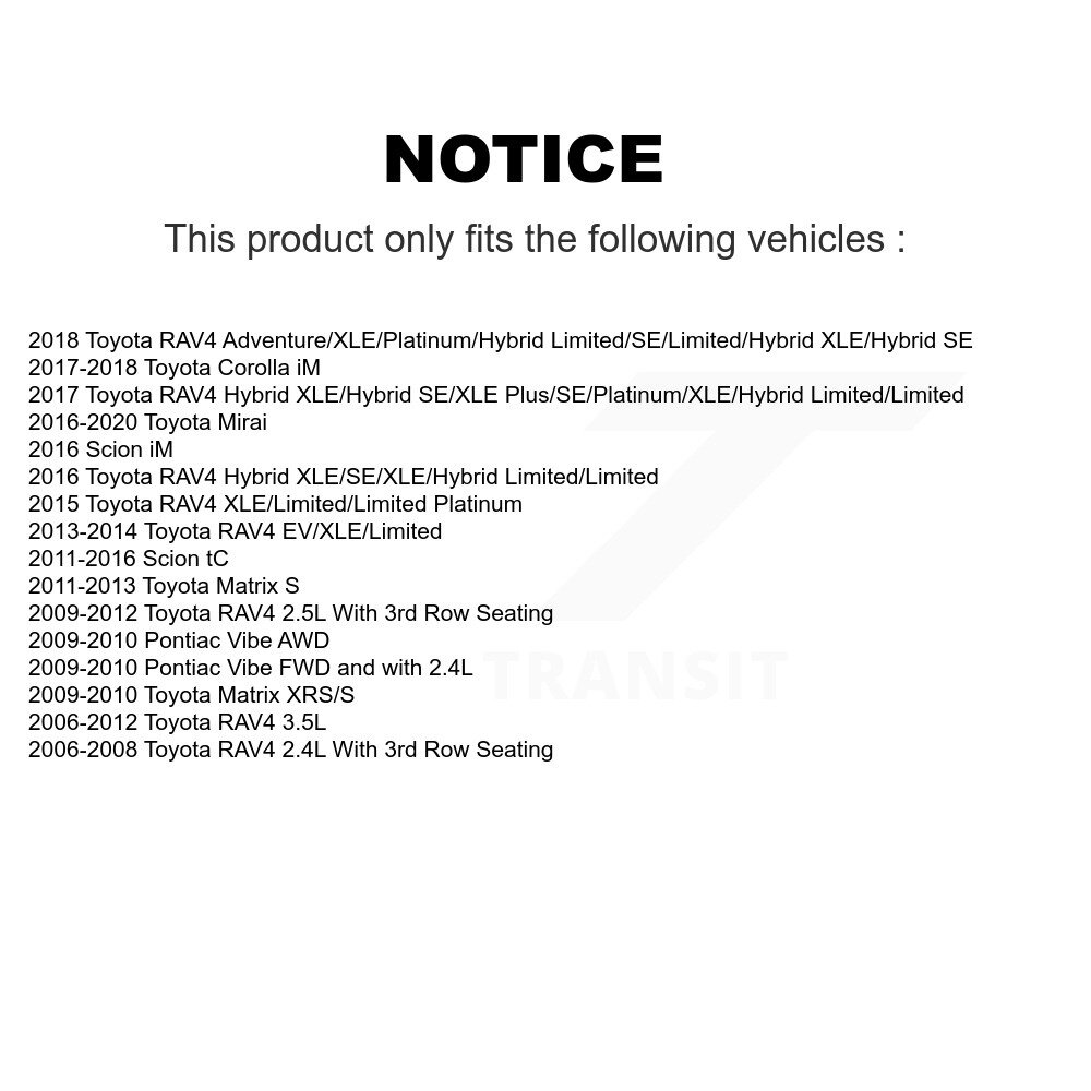 [Front] Plaquettes de frein en céramique avant pour Toyota RAV4 Matrix Pontiac Vibe Scion Corolla
