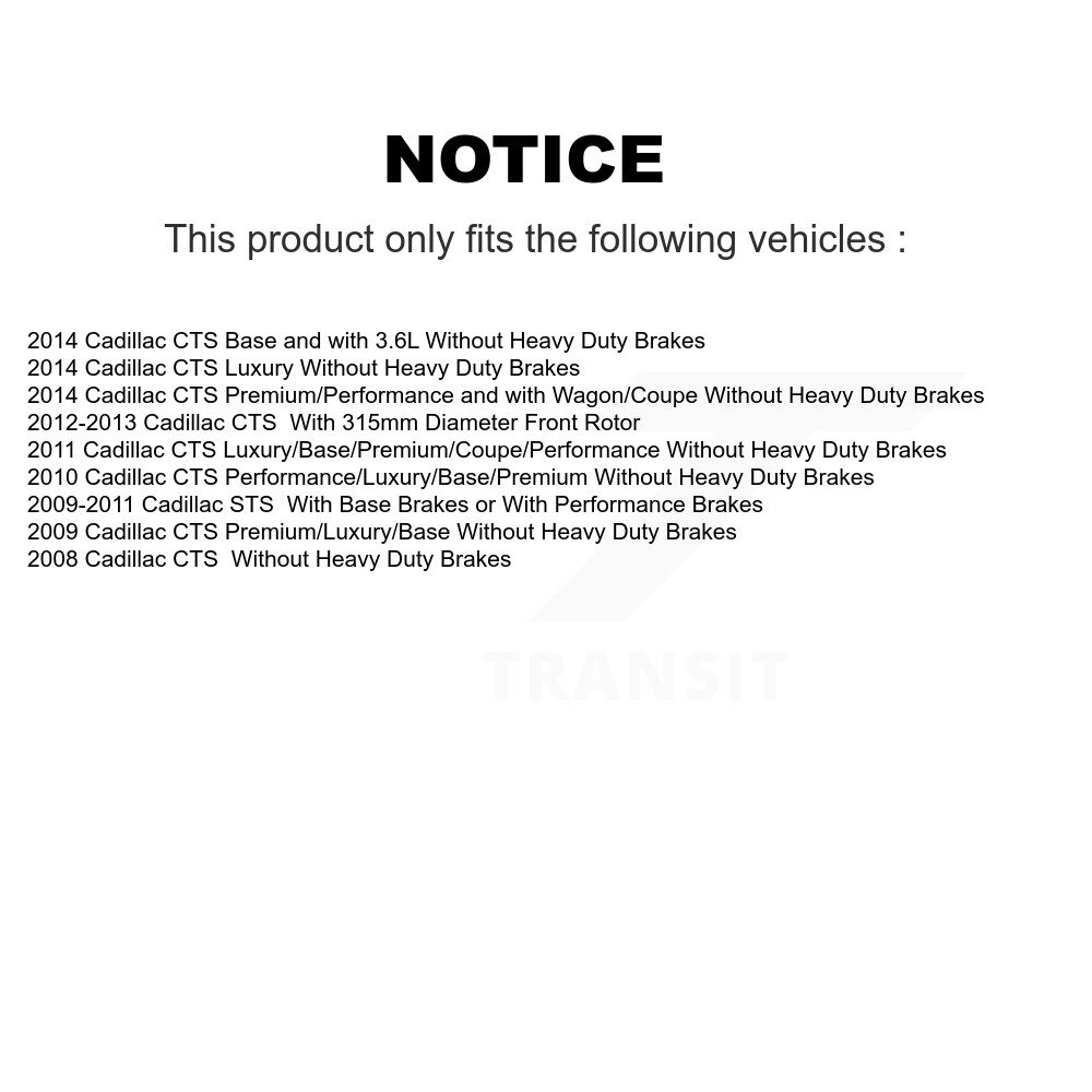 [Front] Plaquettes de frein avant en céramique pour Cadillac CTS STS NWF-PRC1332