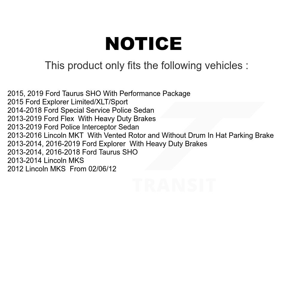 [Arrière] Plaquettes de frein en céramique arrière pour Ford Explorer Flex Taurus Intercepteur de police