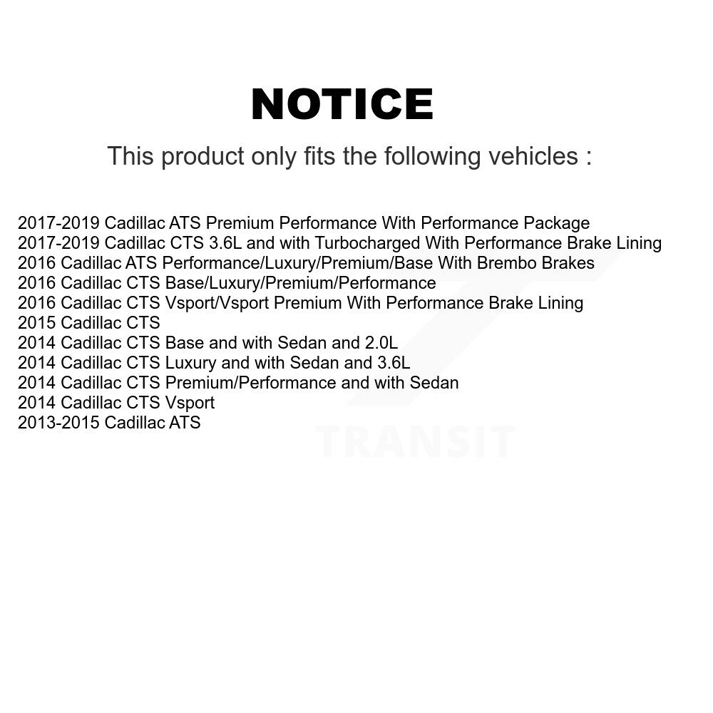 [Arrière] Plaquettes de frein arrière en céramique pour Cadillac ATS CTS NWF-PRC1659