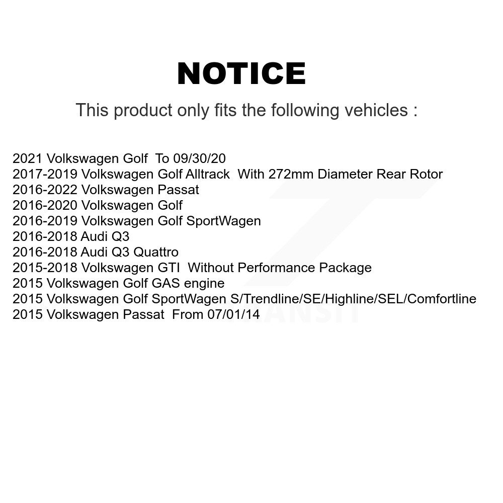 [Arrière] Plaquettes de frein arrière en céramique pour Volkswagen Golf SportWagen Passat Audi GTI Q3