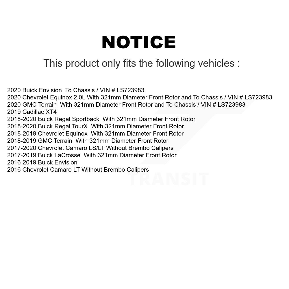 [Front] Plaquettes de frein en céramique avant pour Chevrolet Equinox GMC Terrain Buick Envision